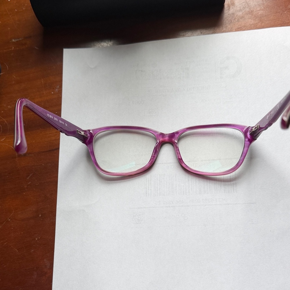 Vogue Tortoiseshell Frames with Purple Temples - Picture 2 of 4